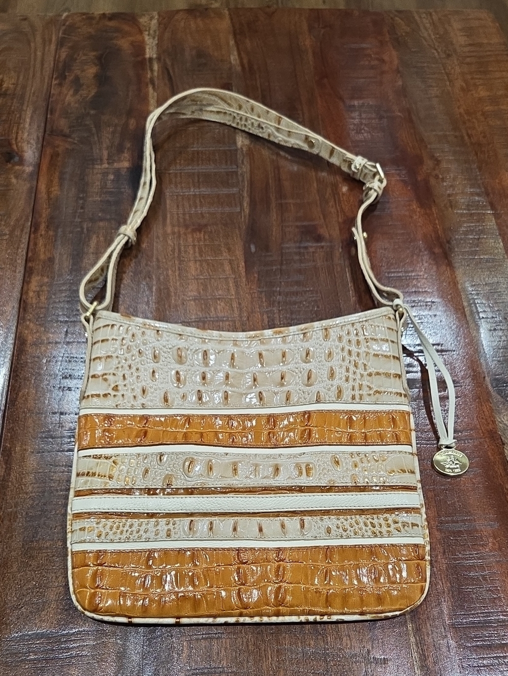 Brahmin Jody Croc Embossed Shoulder Crossbody Bag